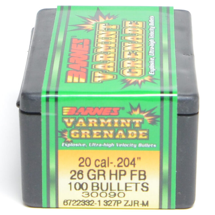 Barnes .204 / 20 26 Grain Varmint Grenade - Powder Valley