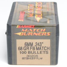 Barnes .243 / 6mm 68 Grain Flat Base Bullet Match (100)