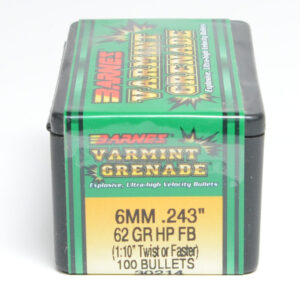 Barnes .243 / 6mm 62 Grain Varmint Grenade (100)