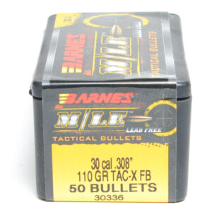 Barnes .308 / 30 110 Grain Tac X Flat Base Bullet (50)