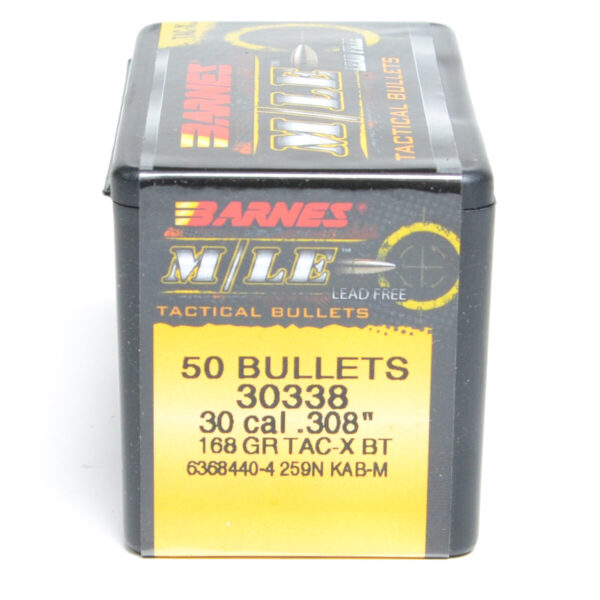 Barnes .308 / 30 168 Grain Tac X Boat Tail Bullet (50)
