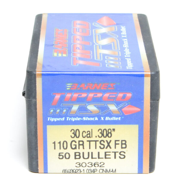 Barnes .308 / 30 110 Grain Tipped Triple-Shock X Flat Base Bullet (50)