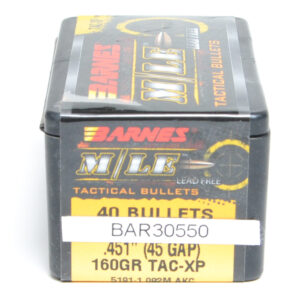 Barnes .451 / 45 160 Grain Tactical X Pistol Bullet (40)