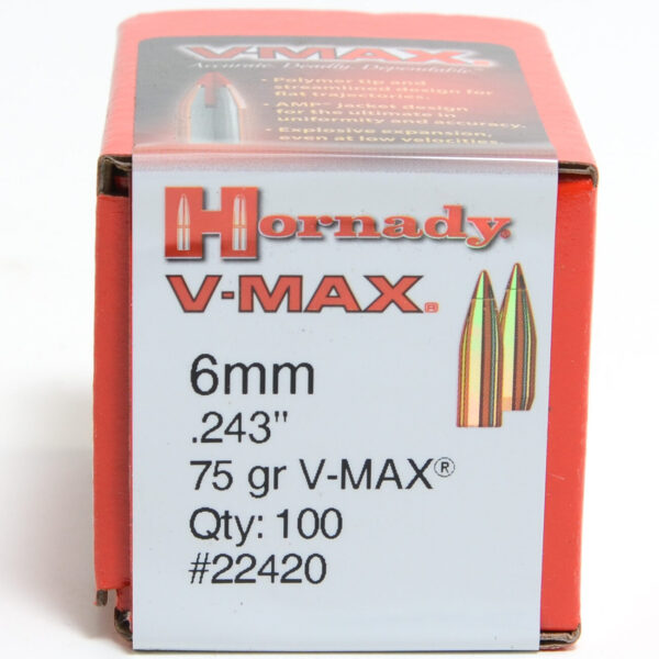 Hornady .243 / 6mm 75 Grain V-Max (100)