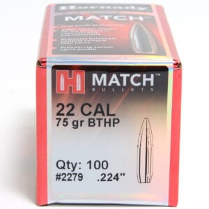 Hornady .224 / 22 75 Grain Hollow Point Boat Tail Match (100)