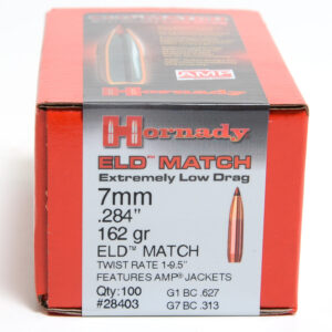 Hornady .284 / 7mm 162 Grain ELD-M (Extremely Low Drag Match) (100)