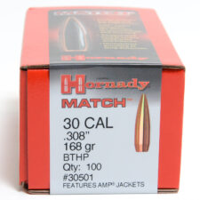Hornady .308 / 30 168 Grain Hollow Point Boat Tail Match (100)