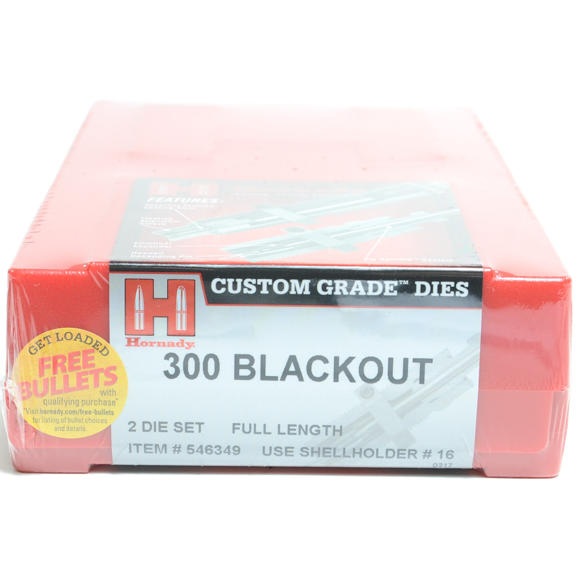 546349 Hornady 300 Blackout Custom Grade Reloading 2-Die Set Full Length 