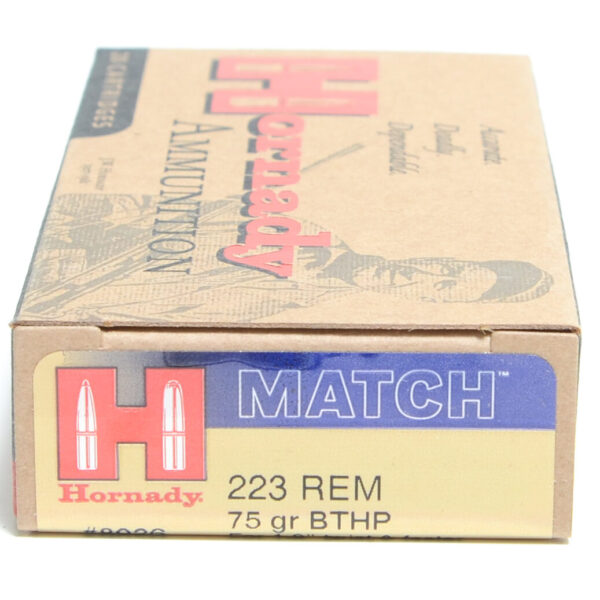 Hornady Ammo 223 Rem 75 Grain Hollow Point Boat Tail Match (20)
