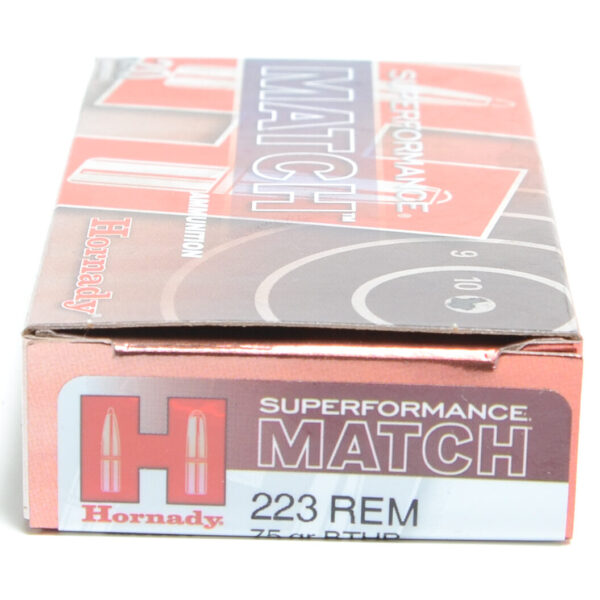 Hornady Ammo 223 Rem 75 Grain Hollow Point Boat Tail Match Superformance (20)