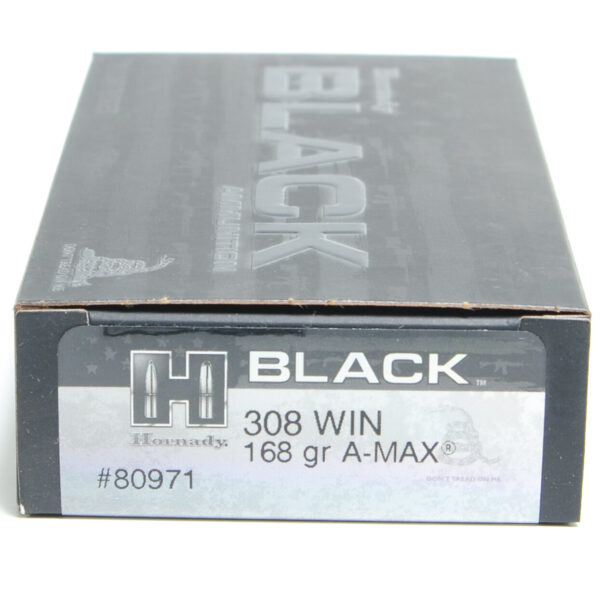 Hornady Ammo 308 Win 168 Grain A-MAX Black (20)