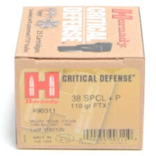 Hornady Ammo 38 Special+P 110 Grain FTX (Flex Tip) Critical Defense (25)