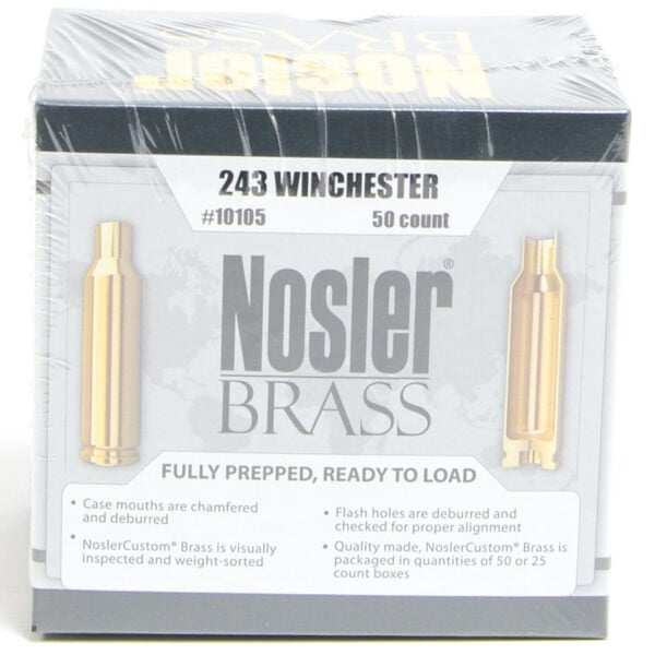 Nosler Unprimed Brass 243 Win (50)