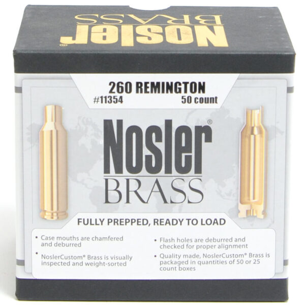Nosler Unprimed Brass 260 Rem (50)