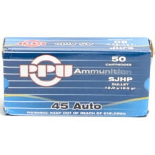 Prvi 45 ACP 185 Grain Semi Jacketed Hollow Point Ammunition (50 Rounds)