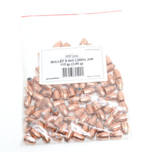 Prvi .3545 / 9mm 115 Grain Jacketed Hollow Point (100)