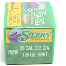 Sierra .308 / 30 190 Grain Hollow Point Boat Tail MatchKing (100)