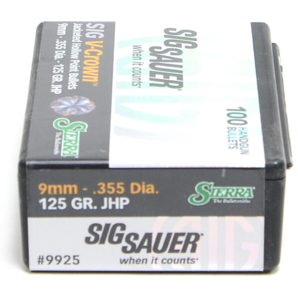 Sierra .355 / 9mm 125 Grain Jacketed Hollow Point V-Crown (100)
