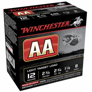Winchester Shotshell Ammo 12 Ga 1 1/8 Oz #8 2 3/4" AA 1145 Fps (25)