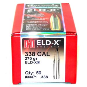 Hornady .338 270 Grain ELD-X (Extremely Low Drag Hunting) (50)