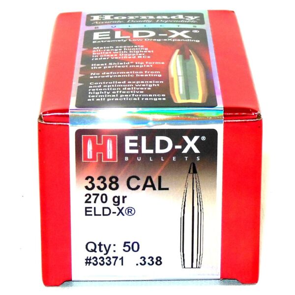 Hornady .338 270 Grain ELD-X (Extremely Low Drag Hunting) (50)