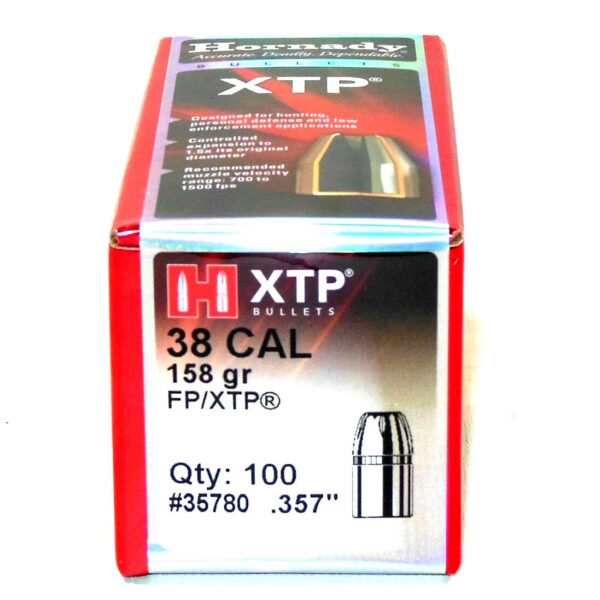 Hornady .357 / 38 158 Grain Flat Point/XTP (eXtreme Terminal Performance) (100)
