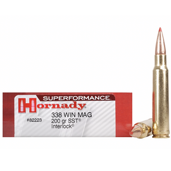Hornady Ammo 338 Win Magnum 200 Grain SST (Super Shock Tip) Superformance