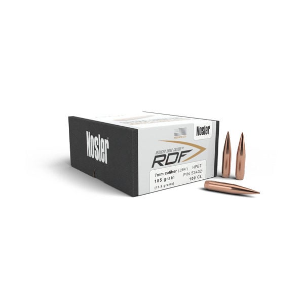 Nosler .284 / 7mm 185 Grain Hollow Point Boat Tail RDF (Reduced Drag Factor) (100)