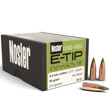 Nosler .277 / 6.8mm 85 Grain E-Tip (Lead Free) (50)