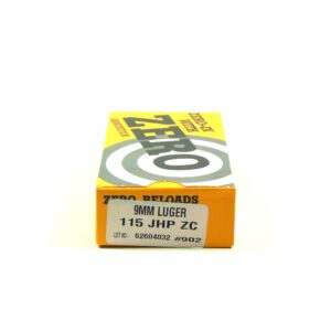 Zero Ammo Reload 9mm 115 Grain Jacketed Hollow Point (50)