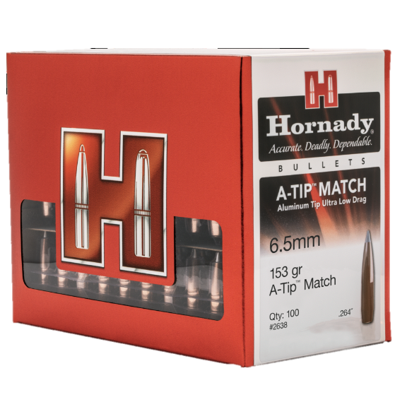 Hornady .264 / 6.5mm 153 Grain A-Tip Match (Aluminum Tip) (100)