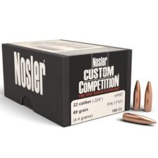 Nosler .224 / 22 69 Grain Hollow Point Boat Tail Custom Competition (100)