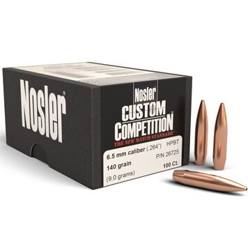 Nosler .264 / 6.5mm 140 Grain Hollow Point Boat Tail Custom Competition (100)