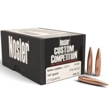Nosler .243 / 6mm 107 Grain Hollow Point Boat Tail Custom Competition (100)
