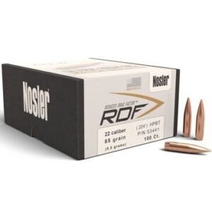 Nosler .224 / 22 85 Grain Hollow Point Boat Tail RDF (Reduced Drag Factor) (100)
