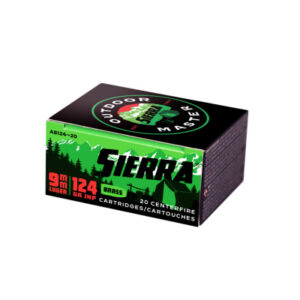 Sierra 9mm Luger 124 Grain Jacketed Hollow Point Ammunition (20 Rounds) Outdoor Master