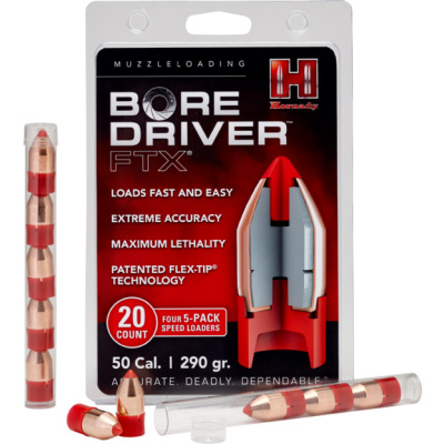 Hornady 50 Cal .499 Dia 290 Grain Bore Driver FTX Bullet (20)
