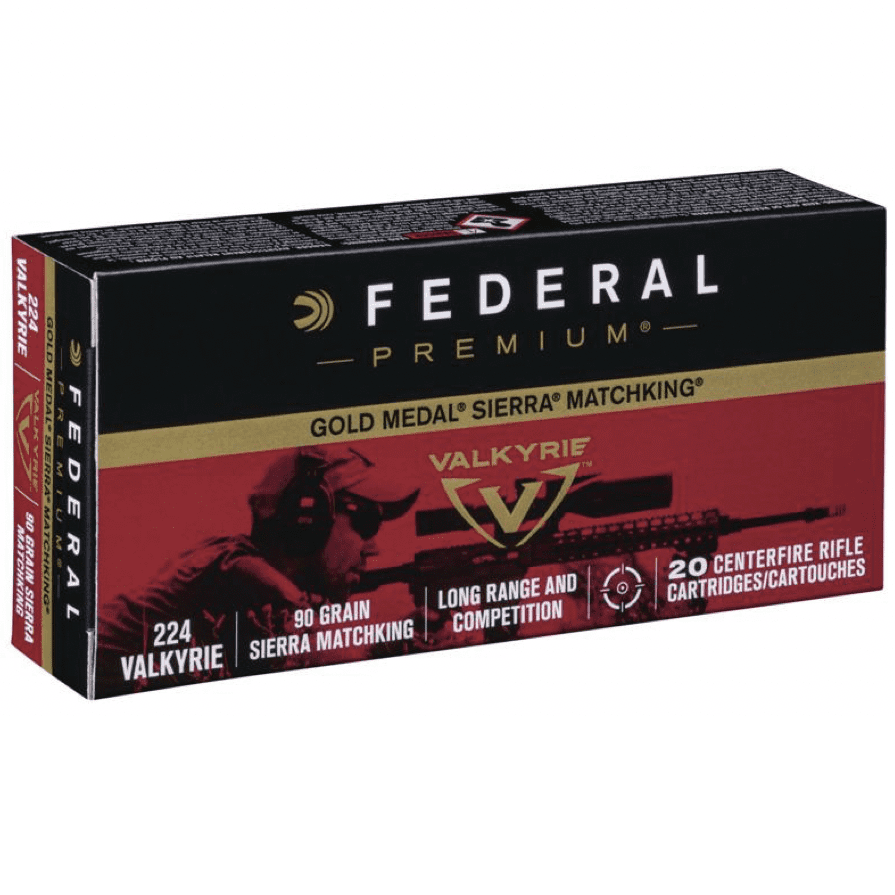 Federal 224 Valkyrie 90 Gr Gold Medal Sierra MatchKing (20 Rounds)